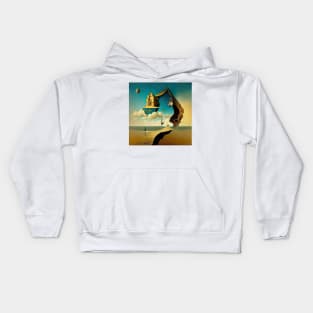 [AI Art] Distant escape, inspired by the works of a surrealist master Kids Hoodie